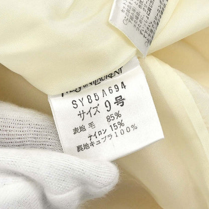 Yves Saint Laurent Setup Suit Knit Jacket Skirt Ivory #M #9
