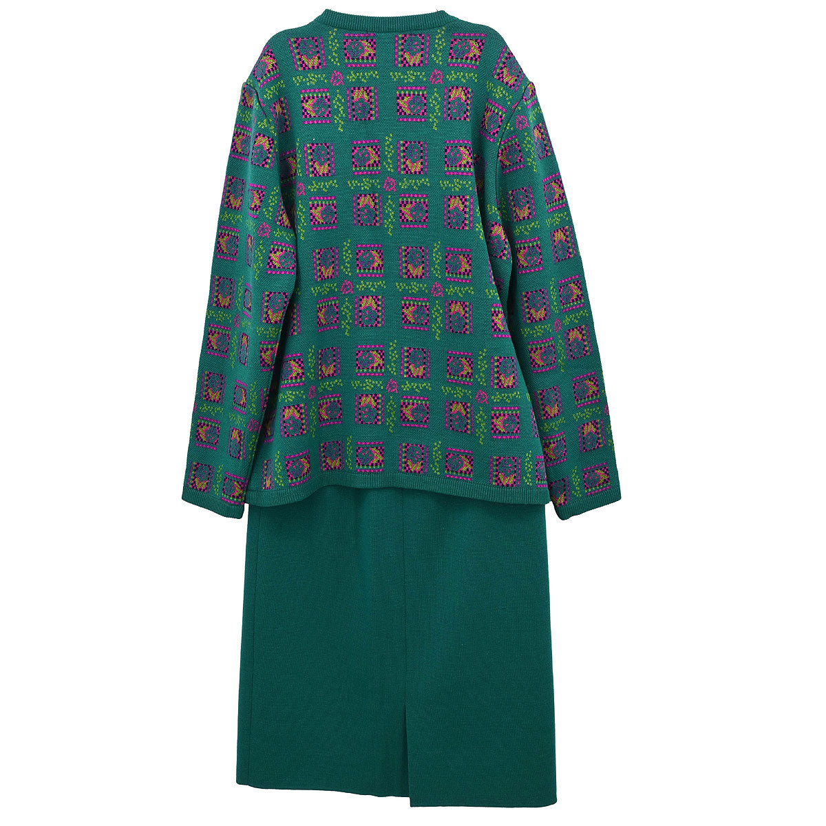 Yves Saint Laurent Setup Suit Cardigan Skirt Green #L #36–38