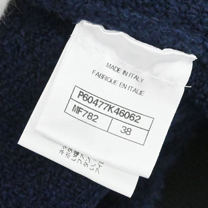 Chanel 2018-2019 Single Breasted Collarless Jacket Navy #38
