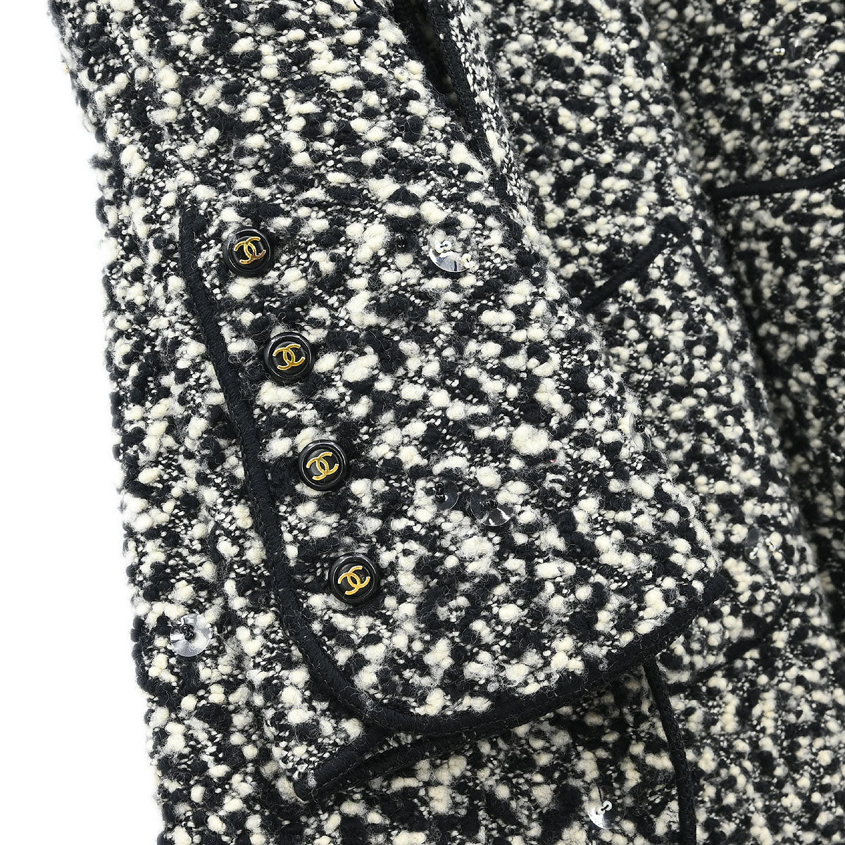 Chanel 1994 Setup Suit Jacket Dress Tweed Black #42