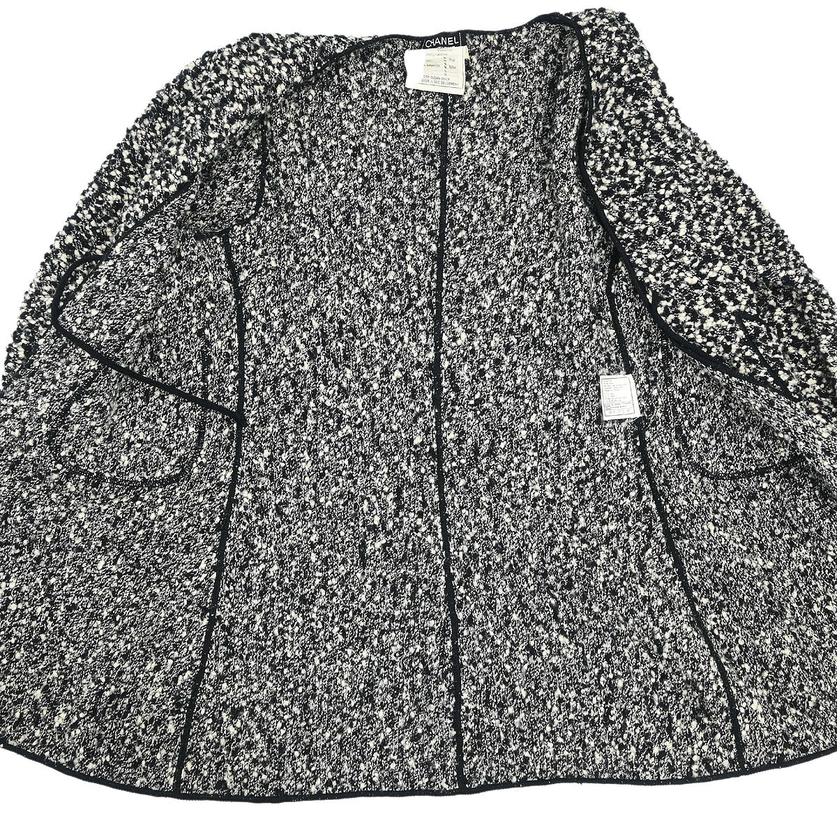 Chanel 1994 Setup Suit Jacket Dress Tweed Black #42