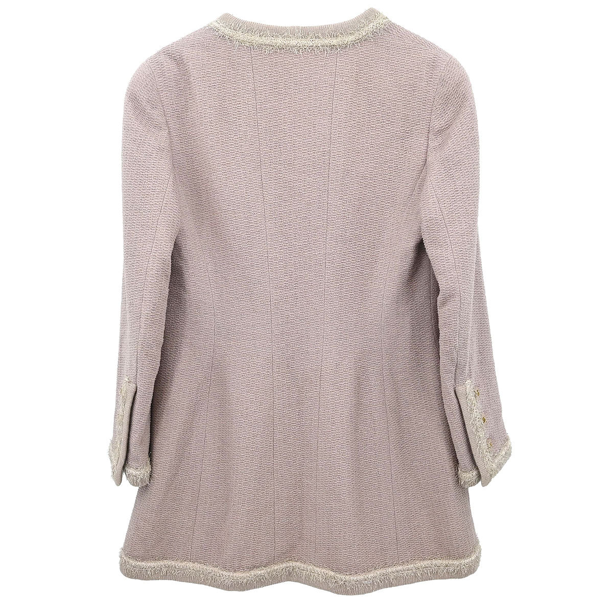 Chanel Single Breasted Collarless Tweed Jacket Pink #36