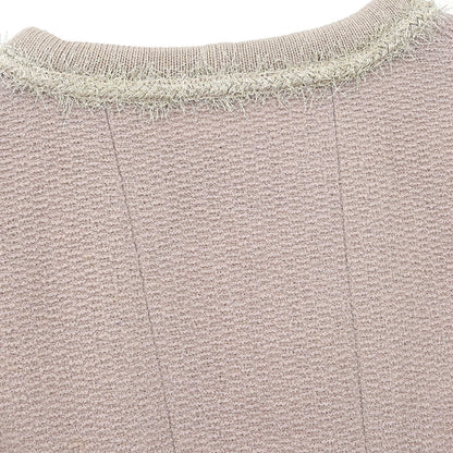 Chanel Single Breasted Collarless Tweed Jacket Pink #36