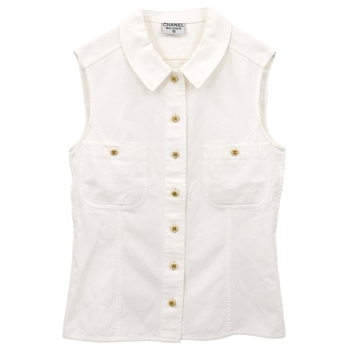 Chanel Sleeveless Vest Top White