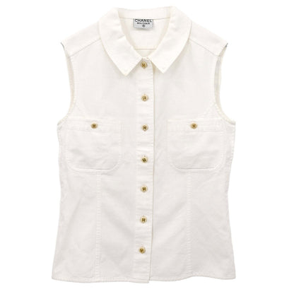 Chanel Sleeveless Vest Top White