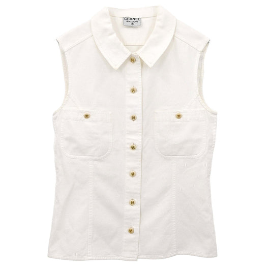 Chanel Sleeveless Vest Top White