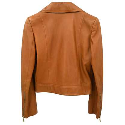 Chanel 2001 Biker Zip Up Jacket Brown #40
