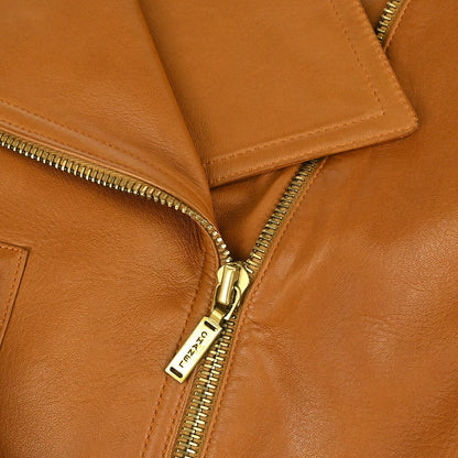 Chanel 2001 Biker Zip Up Jacket Brown #40