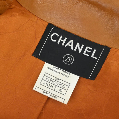 Chanel 2001 Biker Zip Up Jacket Brown #40