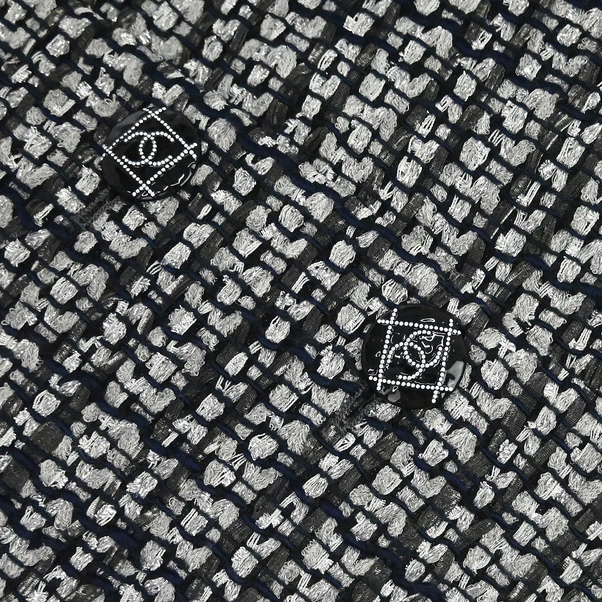 Chanel 2018-2019 Single Breasted Tweed Jacket Gray #44