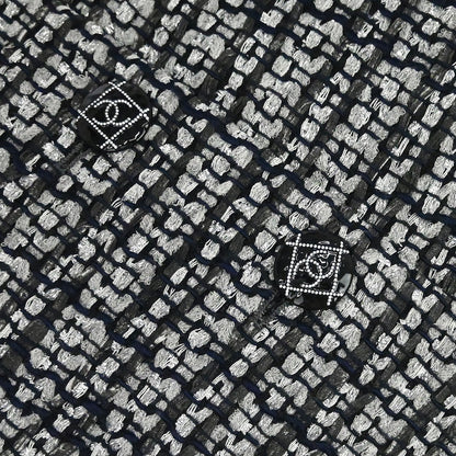 Chanel 2018-2019 Single Breasted Tweed Jacket Gray #44