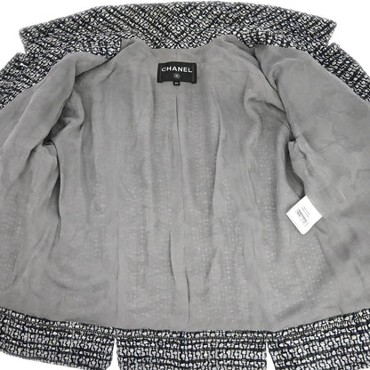 Chanel 2018-2019 Single Breasted Tweed Jacket Gray #44