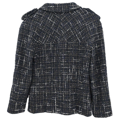 Chanel 2006 Tweed Single Breasted Jacket Black #36