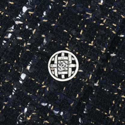 Chanel 2006 Tweed Single Breasted Jacket Black #36