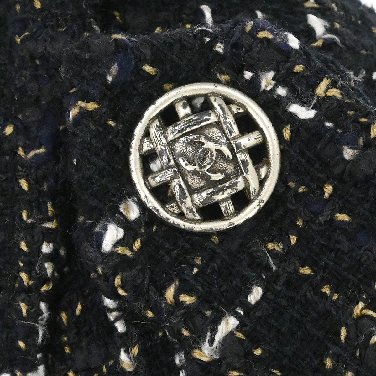 Chanel 2006 Tweed Single Breasted Jacket Black #36