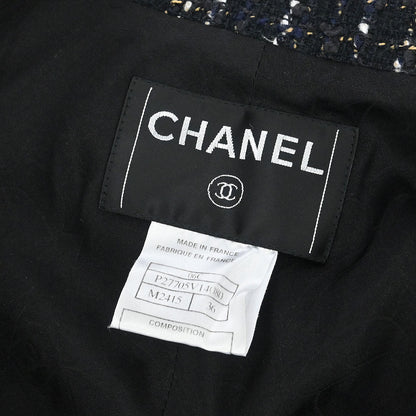 Chanel 2006 Tweed Single Breasted Jacket Black #36