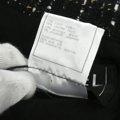 Chanel 2006 Tweed Single Breasted Jacket Black #36