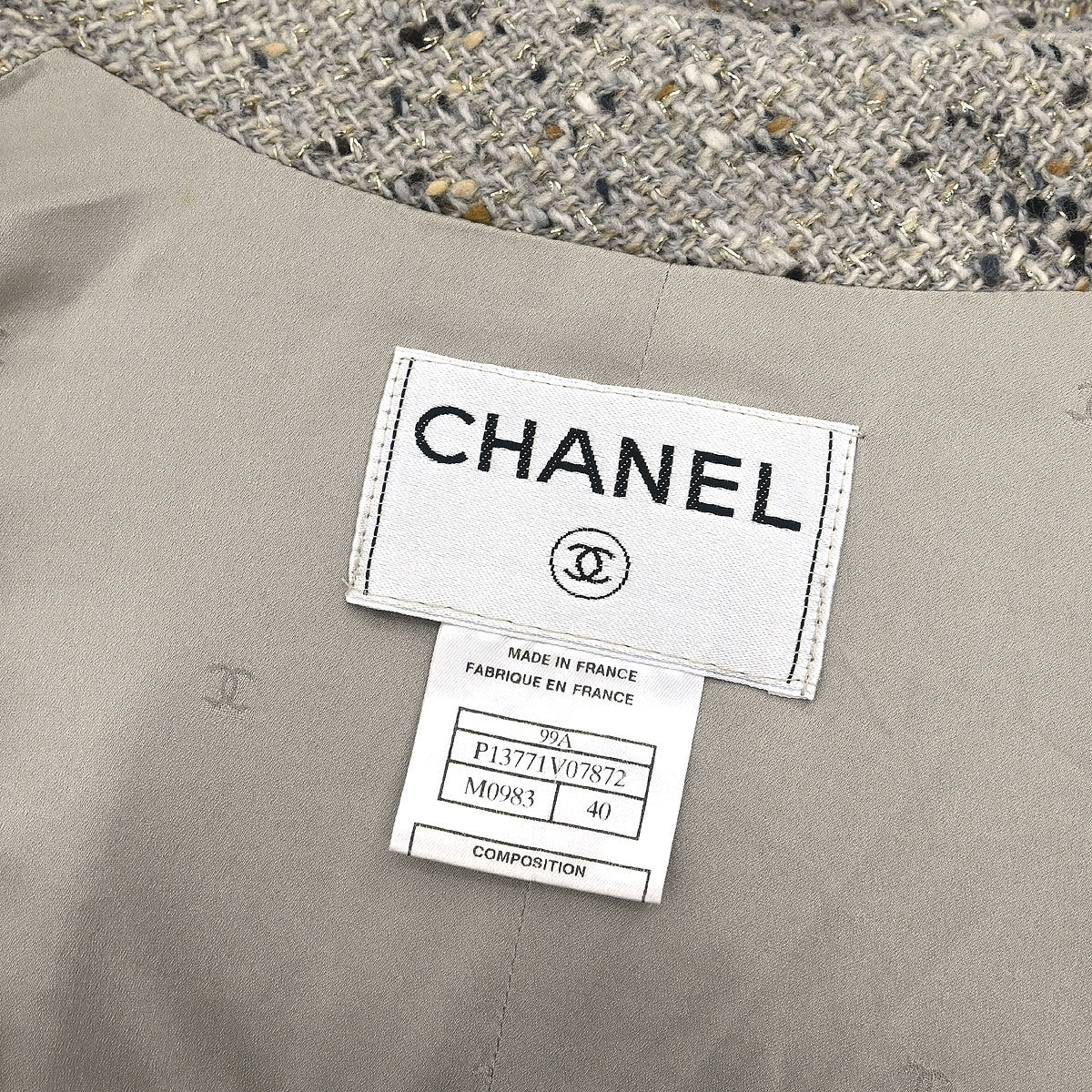 Chanel 1999 Single Breasted Jacket Gray #40