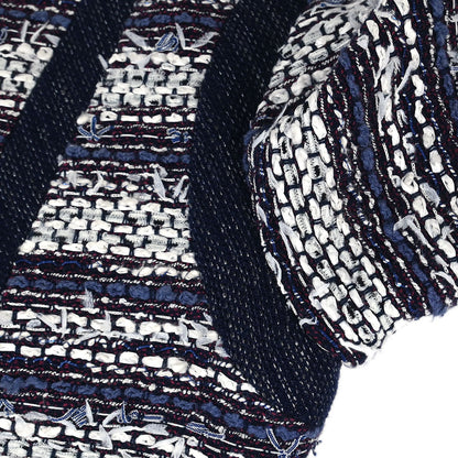Chanel 2013 Collarless Tweed Jacket Navy #34