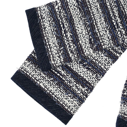 Chanel 2013 Collarless Tweed Jacket Navy #34