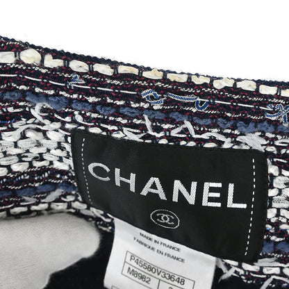 Chanel 2013 Collarless Tweed Jacket Navy #34