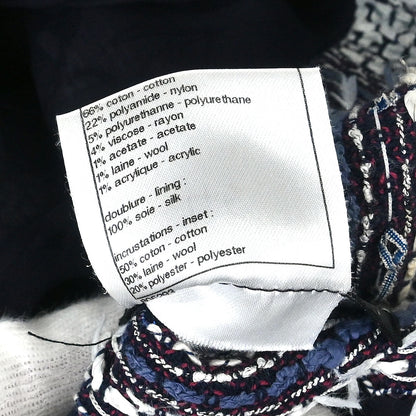Chanel 2013 Collarless Tweed Jacket Navy #34