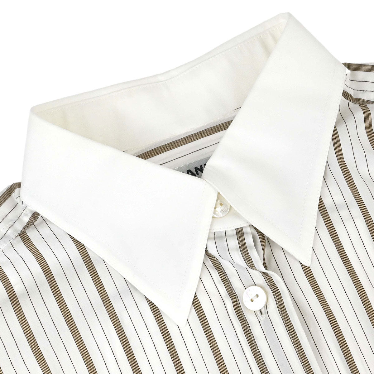 Chanel Striped Blouse Shirt White #38