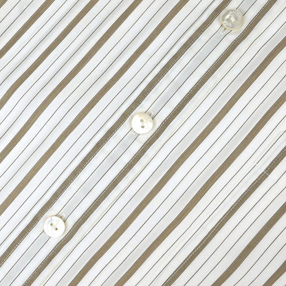 Chanel Striped Blouse Shirt White #38
