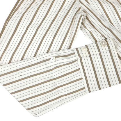 Chanel Striped Blouse Shirt White #38