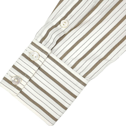 Chanel Striped Blouse Shirt White #38