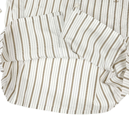 Chanel Striped Blouse Shirt White #38