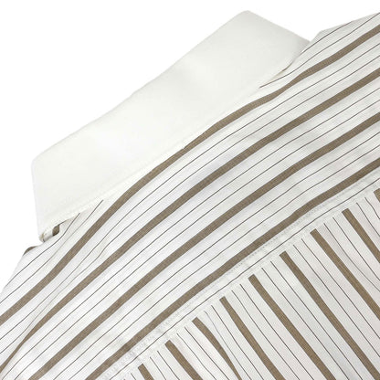 Chanel Striped Blouse Shirt White #38