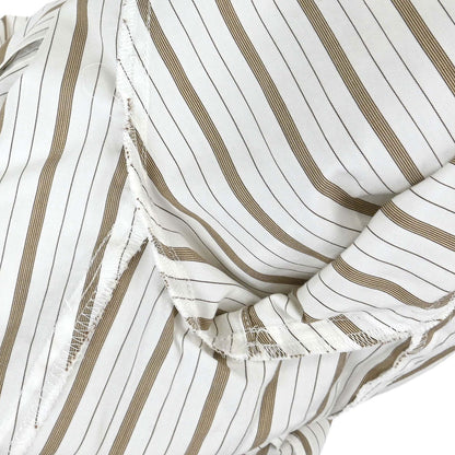 Chanel Striped Blouse Shirt White #38