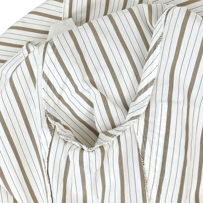 Chanel Striped Blouse Shirt White #38