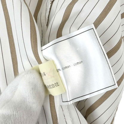 Chanel Striped Blouse Shirt White #38