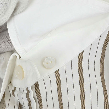 Chanel Striped Blouse Shirt White #38