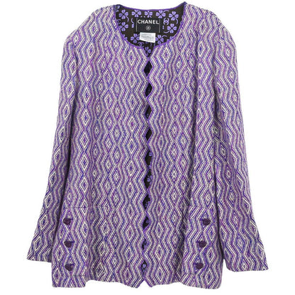 Chanel 2001 Collarless Jacket Purple #40