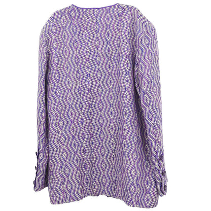 Chanel 2001 Collarless Jacket Purple #40
