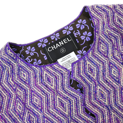 Chanel 2001 Collarless Jacket Purple #40