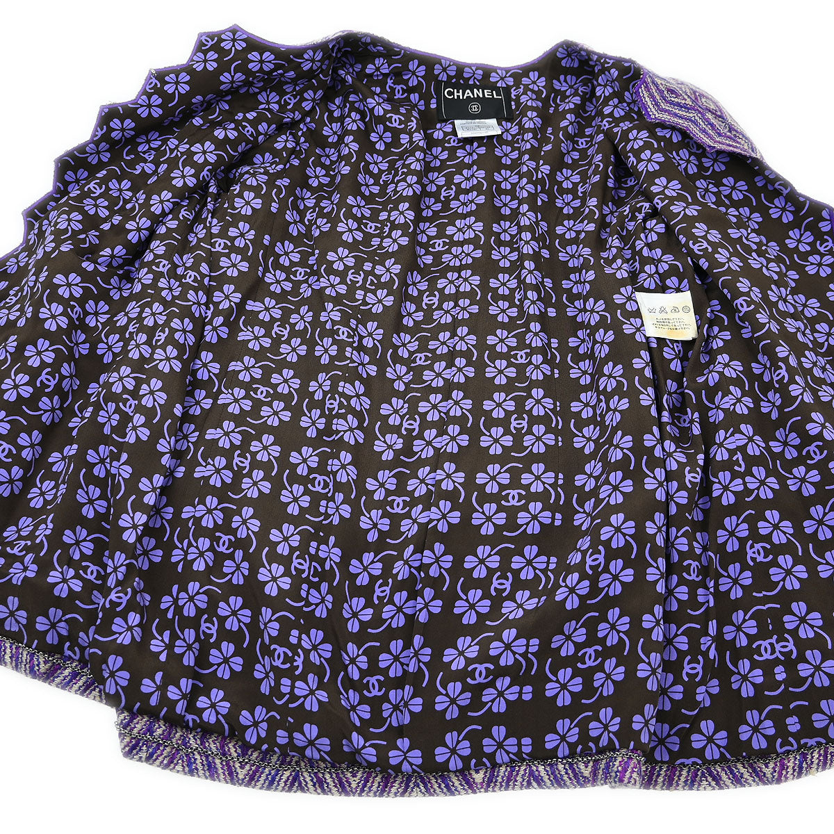 Chanel 2001 Collarless Jacket Purple #40