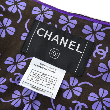 Chanel 2001 Collarless Jacket Purple #40