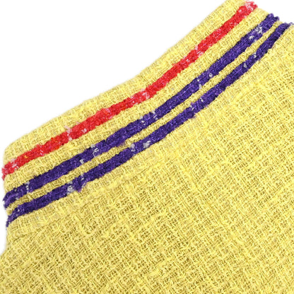 Chanel 2006 Collarless Jacket Tweed Yellow #38