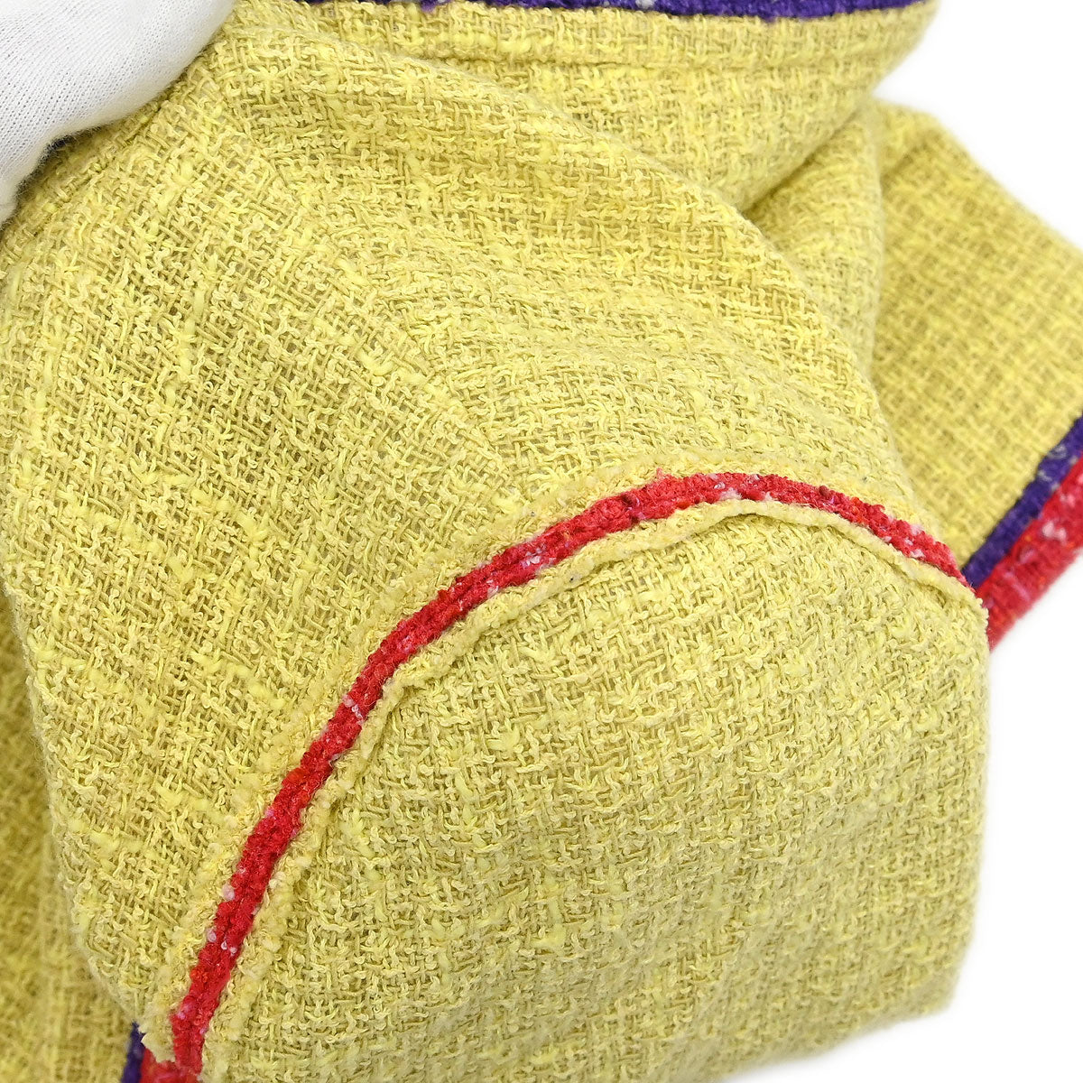 Chanel 2006 Collarless Jacket Tweed Yellow #38