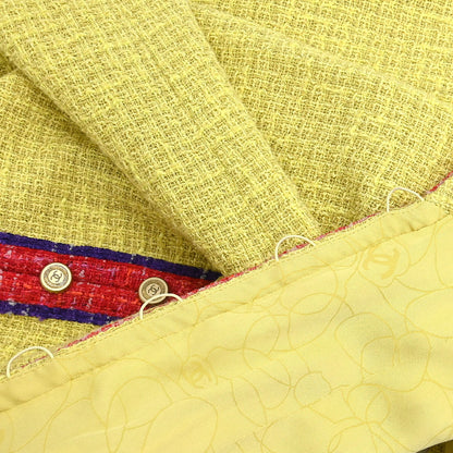 Chanel 2006 Collarless Jacket Tweed Yellow #38