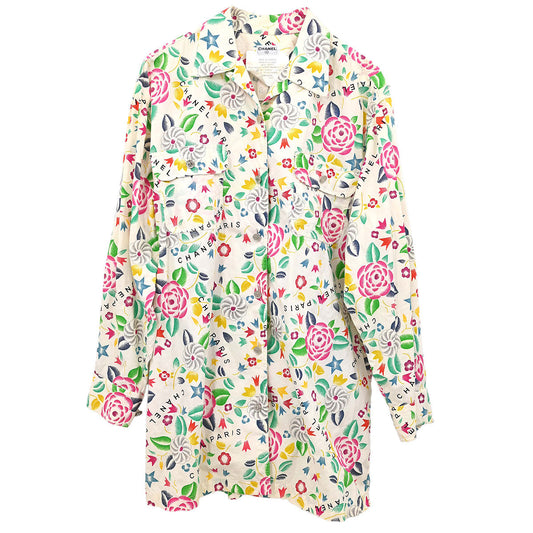 Chanel Blouse Shirt White #38