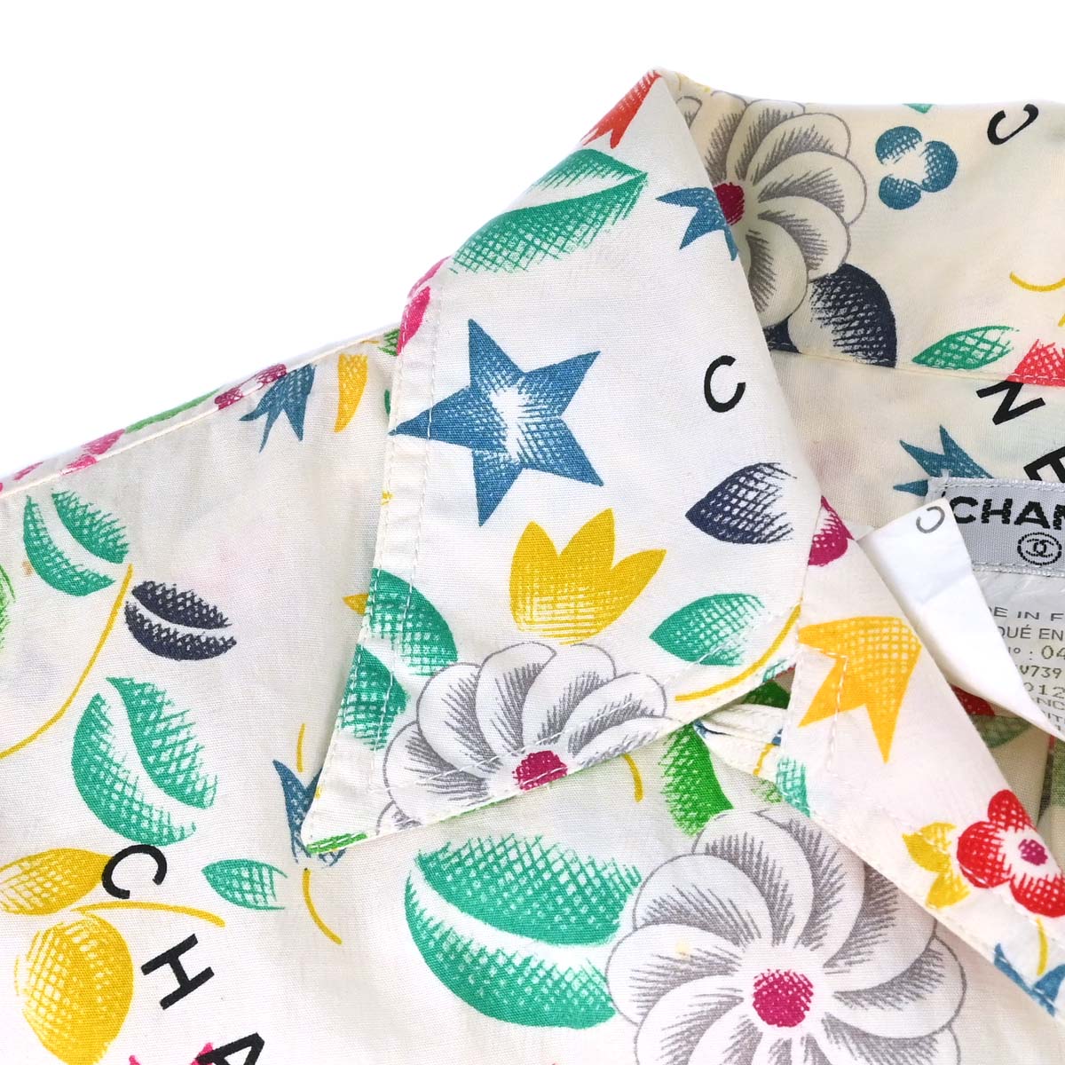 Chanel Blouse Shirt White #38