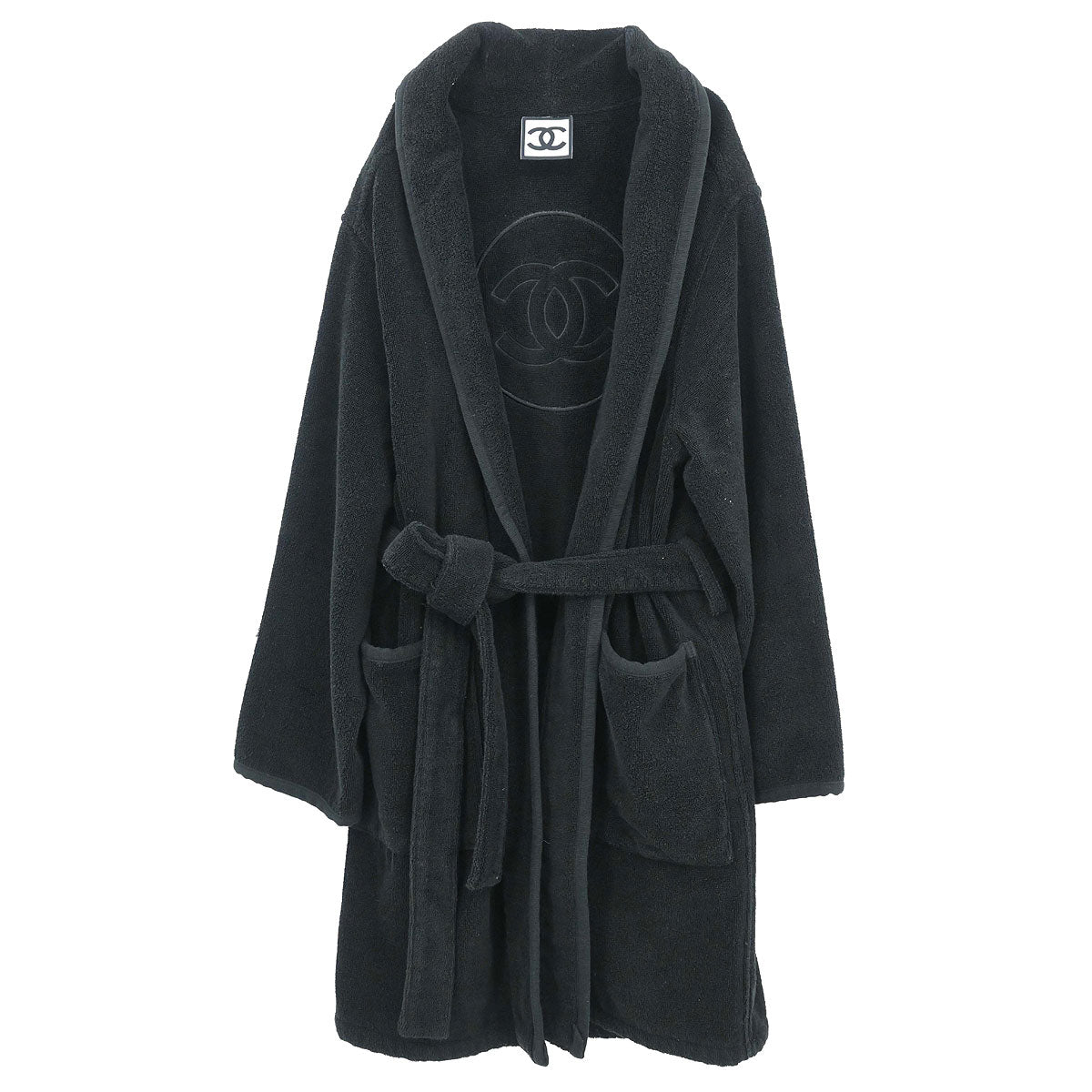 Chanel 2009 Sport Line Belted Bathrobe Style Coat Gown Black #2