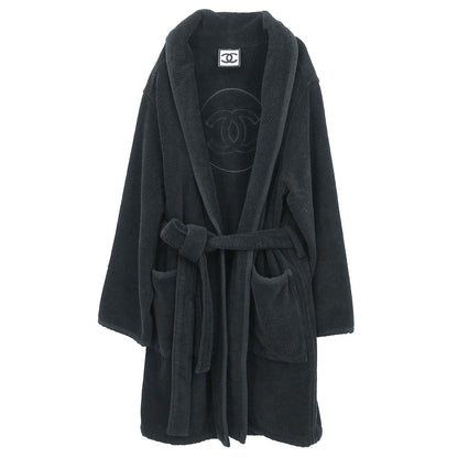 Chanel 2009 Sport Line Belted Bathrobe Style Coat Gown Black #2