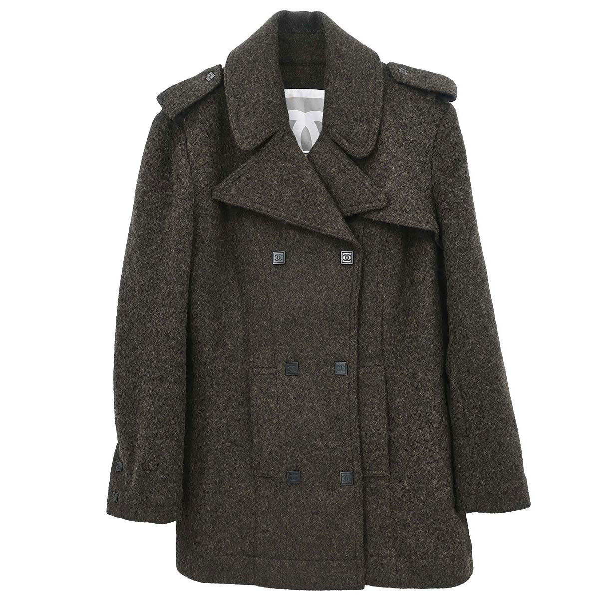 Chanel 2005 Sport Line Double Breasted Jacket Brown #38