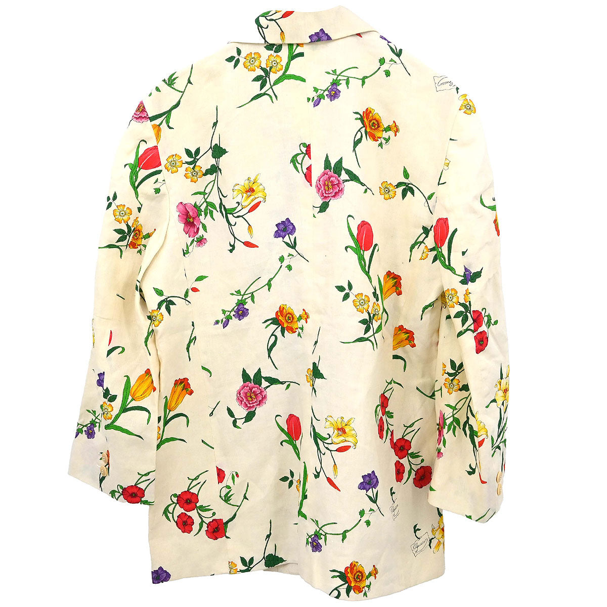 Gucci 1980s Botanical Print Linen Jacket #46